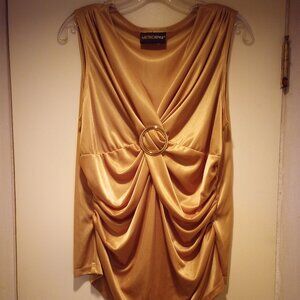 Metrostyle gold dressy sleeveless top size L New unbagged!